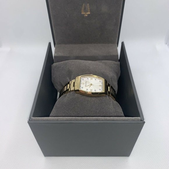 Bulova Tonneau 97P148 26mm Gold SS Watch - Picture 4 of 5